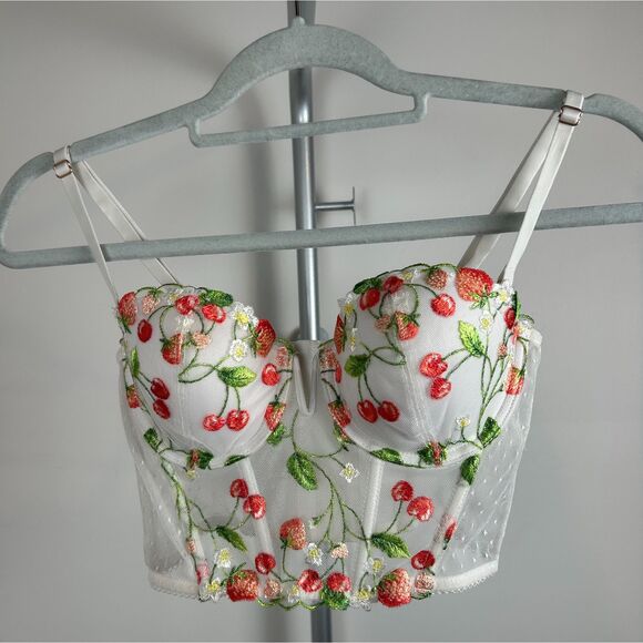 Victoria's Secret Strawberry Cherry Bustier Bra Corset Dream Angels XS/S - Picture 3 of 4